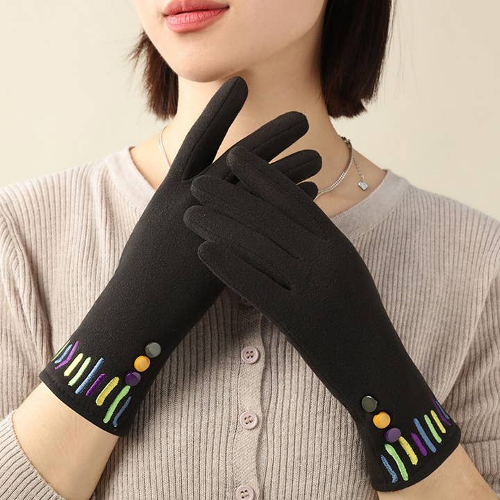 3 Button Touch Screen Glove - Multiple Colors