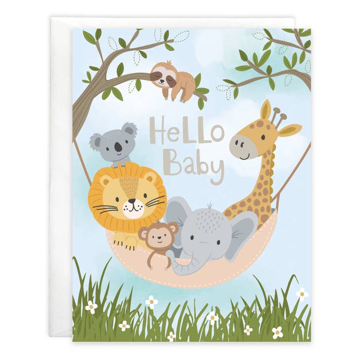 Gina B Designs Animal Hammock Baby Card