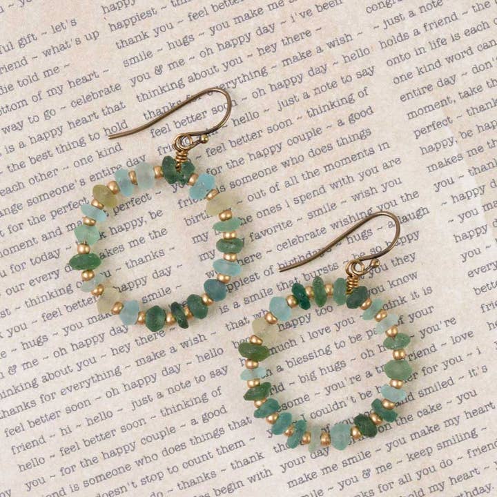 Anne Vaughan Atlas Roman Glass Hoop Earring