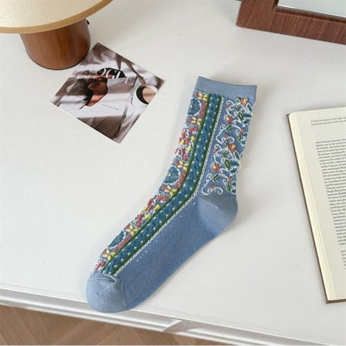Funkyrel Limited Socks Boho Tapestry Embroidery Crew Socks - Multiple Colors 67217374 Boho Tapestry Embroidery Crew Socks - Multiple Colors