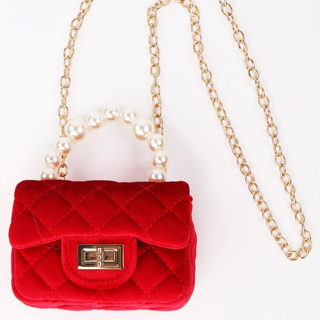 Sparkle Sisters Children's Accessories Sparkle Sisters Velvet Purse with Pearl Handle - Multiple Colors 92215774 Sparkle Sisters Velvet Purse with Pearl Handle - Multiple Colors