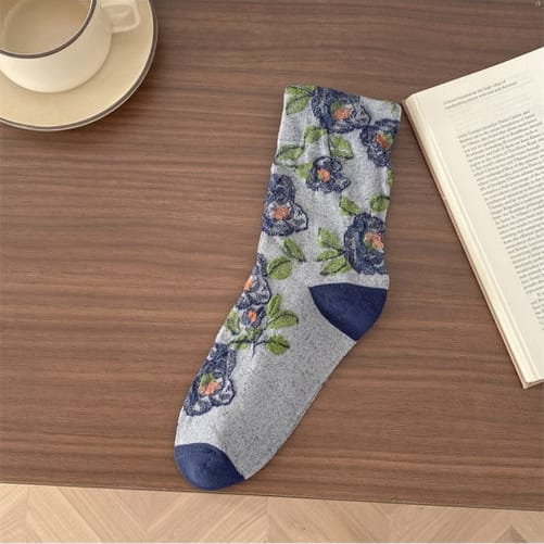 Funkyrel Limited Socks Classic Rose Embroidery Crew Socks - Multiple Colors 76261342 Classic Rose Embroidery Crew Socks - Multiple Colors