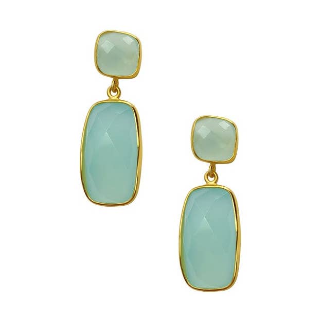 Treisi Jewelry Earrings Treisi Jewelry Two Part Faceted Long Cushion Cut Earring - Multiple Stones 40633566 Treisi Jewelry Two Part Faceted Long Cushion Cut Earring - Multiple Stones