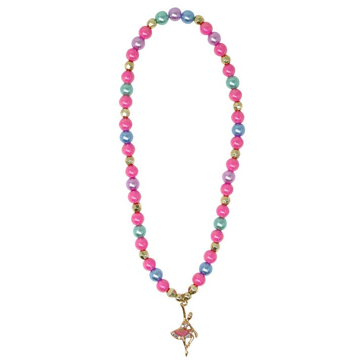 Pink Poppy Ballet Dance Necklace