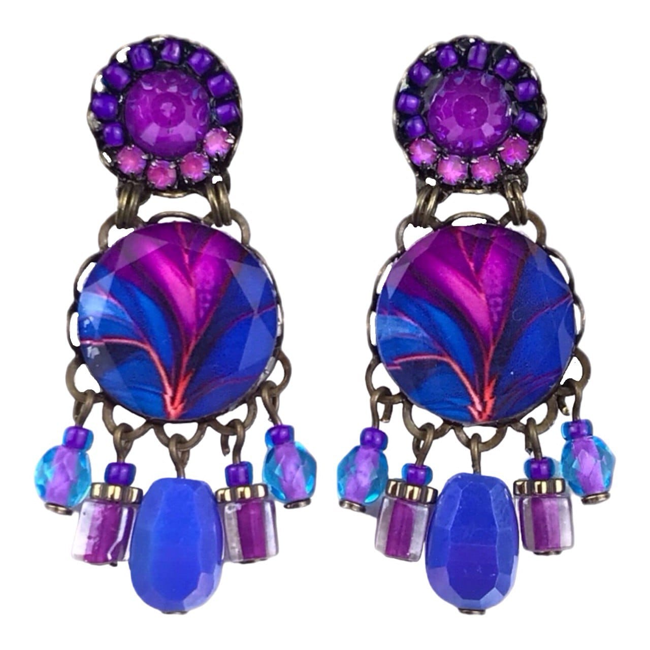 Melizi Jewelry Earrings Melizi Jewelry Magenta Lotus Crystal Earrings 20836830 Melizi Jewelry Magenta Lotus Crystal Earrings