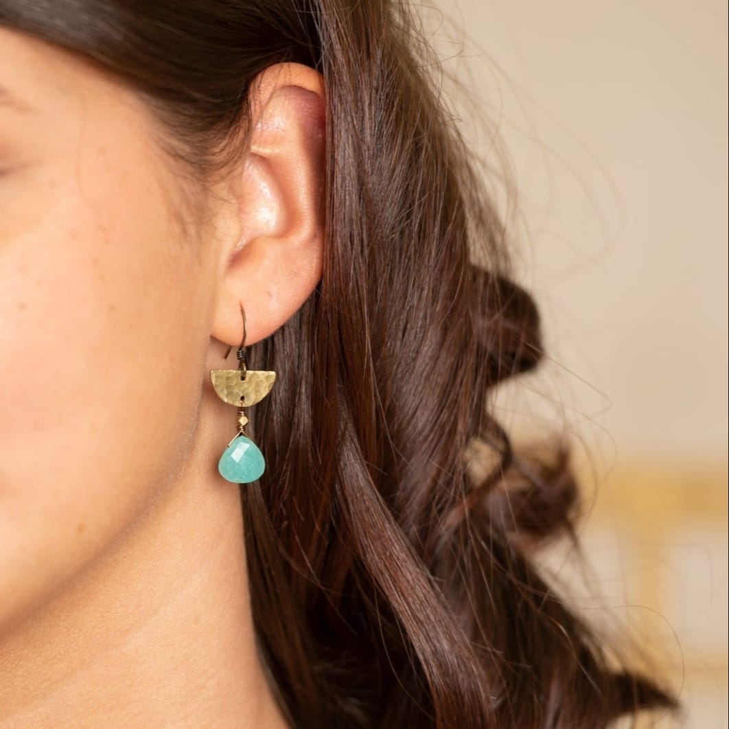 Edgy Petal Earrings Edgy Petal Blue Amazonite Hammered Half Moon Boho Earrings 36321246 Edgy Petal Blue Amazonite Hammered Half Moon Boho Earrings
