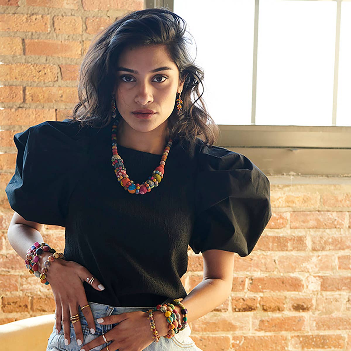 World Finds Necklaces World Finds Kantha Orbit Necklace 91572958 World Finds Kantha Orbit Necklace