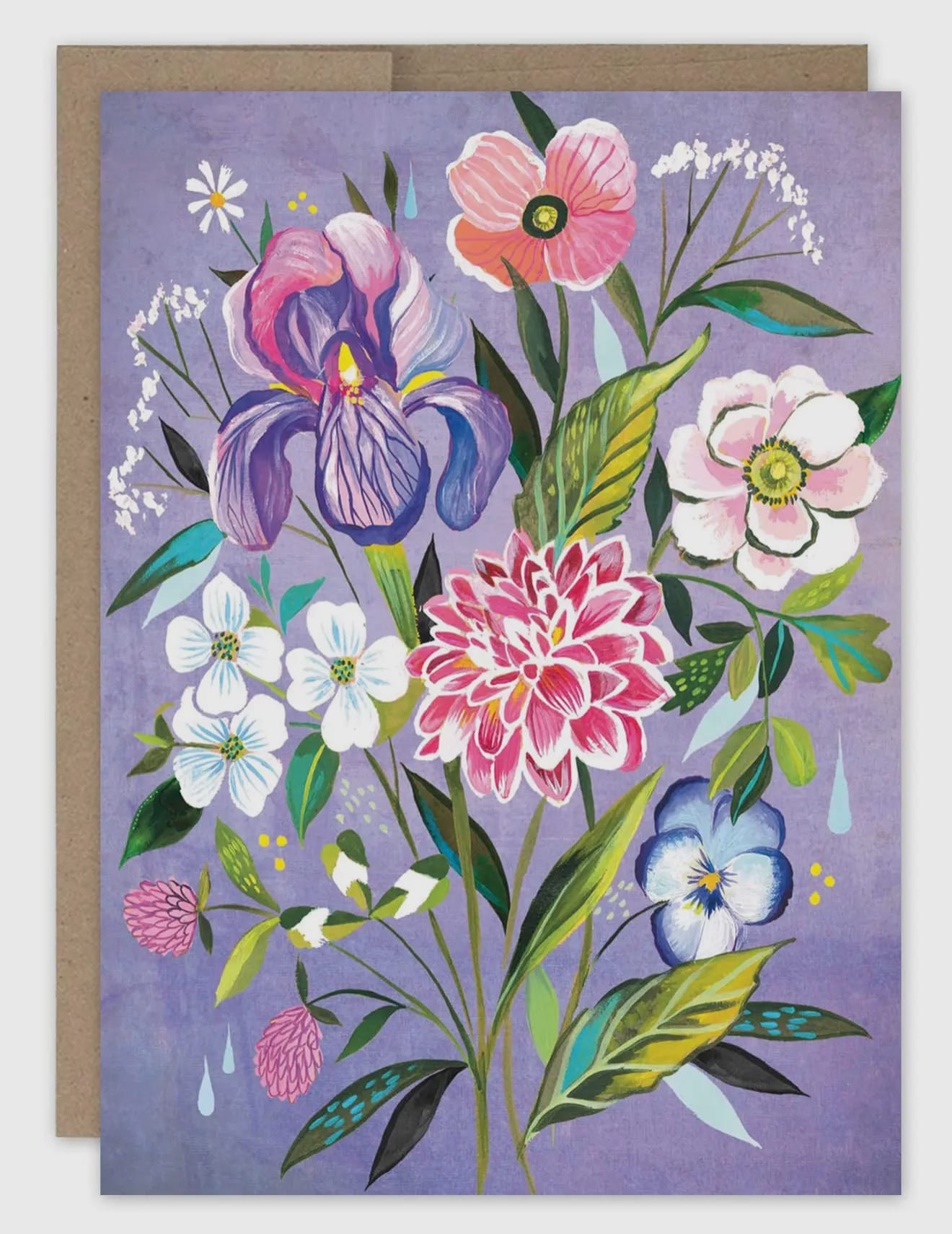 Biely & Shoaf Cards Purple Floral Blank Card 51703518 Purple Floral Blank Card