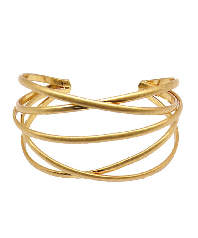 Metal Criss Cross Bracelet - Multiple Colors