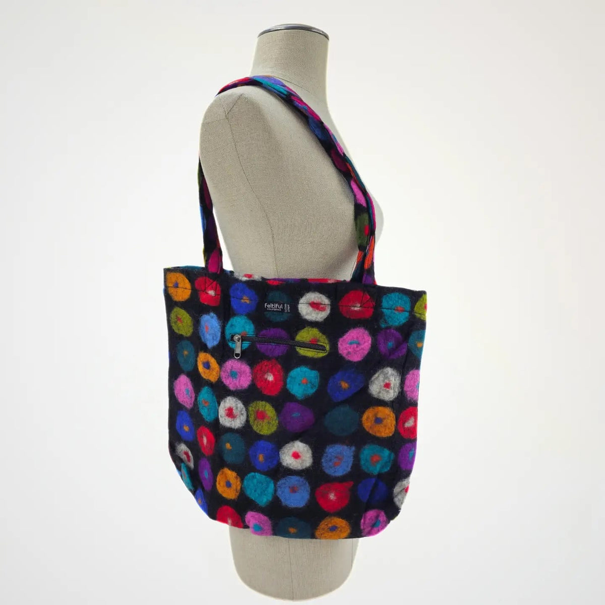 Feltiful Bags Abstract Polka Dot Felted Tote Bag Abstract Polka Dot Felted Tote Bag