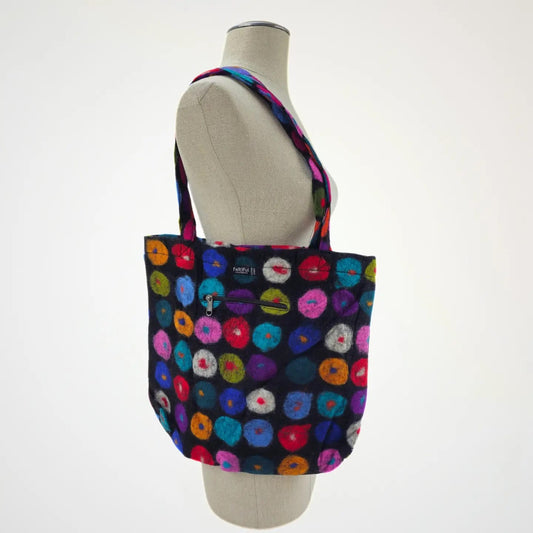 Feltiful Bags Abstract Polka Dot Felted Tote Bag Abstract Polka Dot Felted Tote Bag