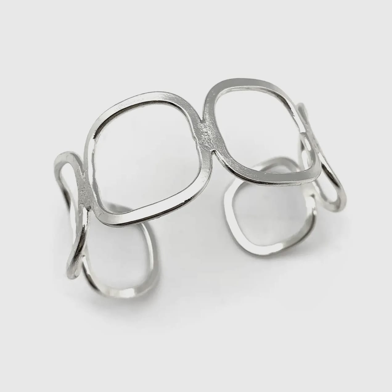 Anju Jewelry Bracelets Anju Jewelry Silver Rounded Squares Cuff Bracelet 07772638 Anju Jewelry Silver Rounded Squares Cuff Bracelet