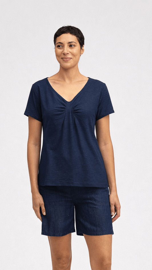 Cut Loose Tees Cut Loose Cotton/Linen Short Sleeve Tuck Front Tee - Multiple Colors 02594014 Cut Loose Cotton/Linen Short Sleeve Tuck Front Tee - Multiple Colors