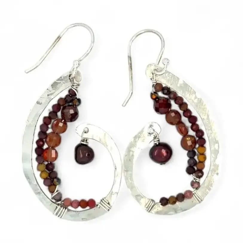 Art By Any Means Earrings Art By Any Means Curled Embers Garnet Earrings Art By Any Means Curled Embers Garnet Earrings