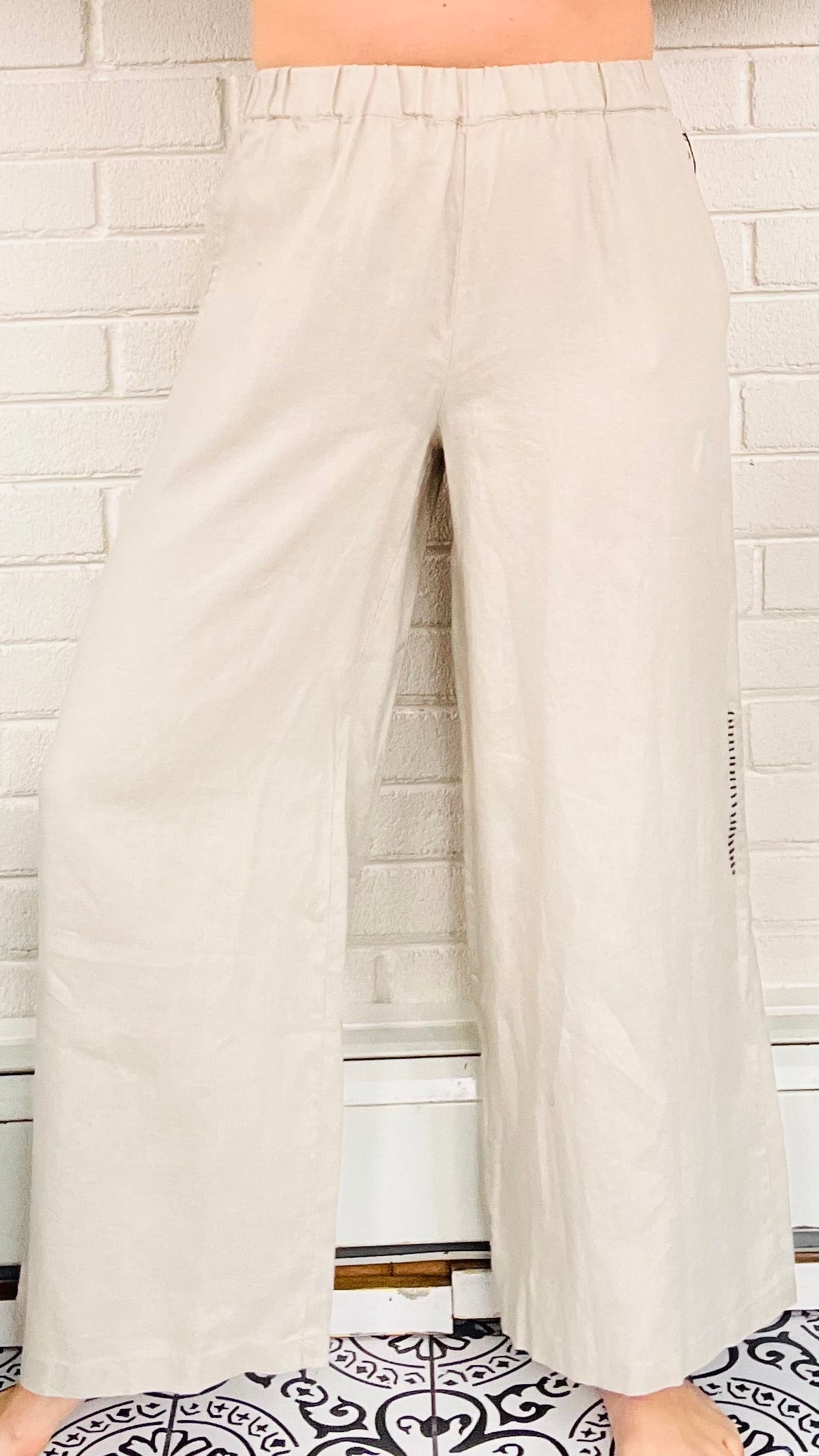 Olivia by Habitat Linen Handstitch Ankle Pant - Multiple Colors