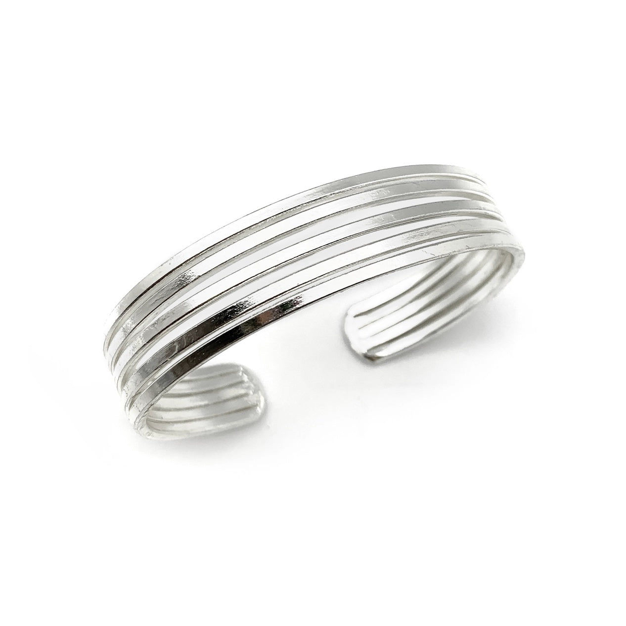 Anju Jewelry Silver Five Thing Bands Cuff Bracelet
