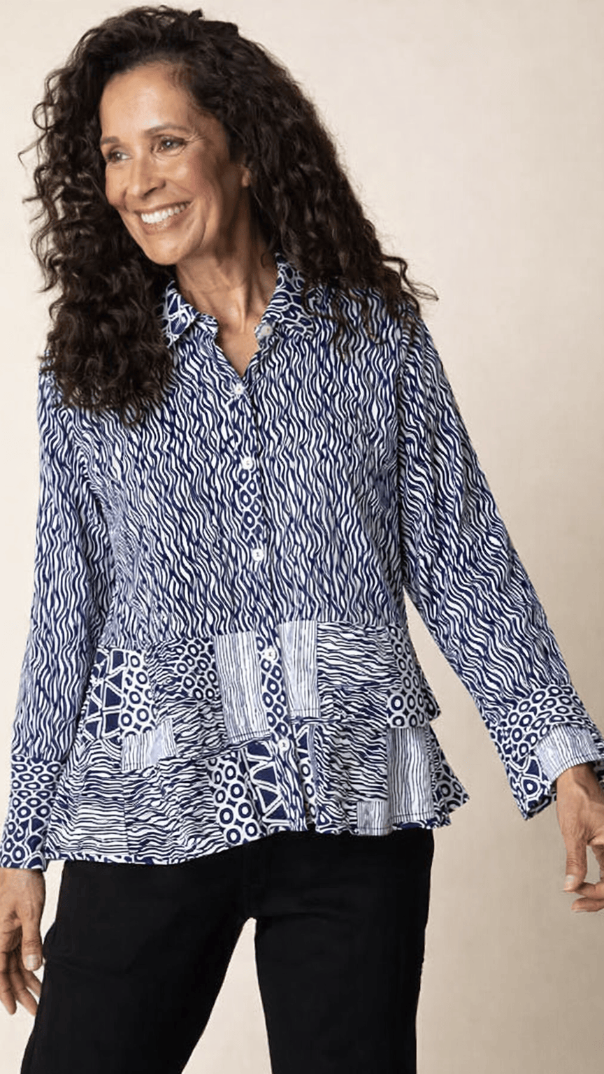 Habitat Blouses Habitat Crinkle Crepe Floral Mix Flounce Shirt 22096094 Habitat Crinkle Crepe Floral Mix Flounce Shirt