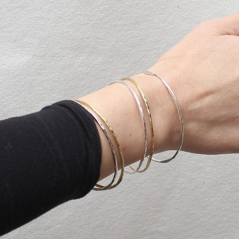 Marjorie Baer Bracelets Marjorie Baer Hammered Bangle Set - BR0774D 15858910 Marjorie Baer Hammered Bangle Set - BR0774D
