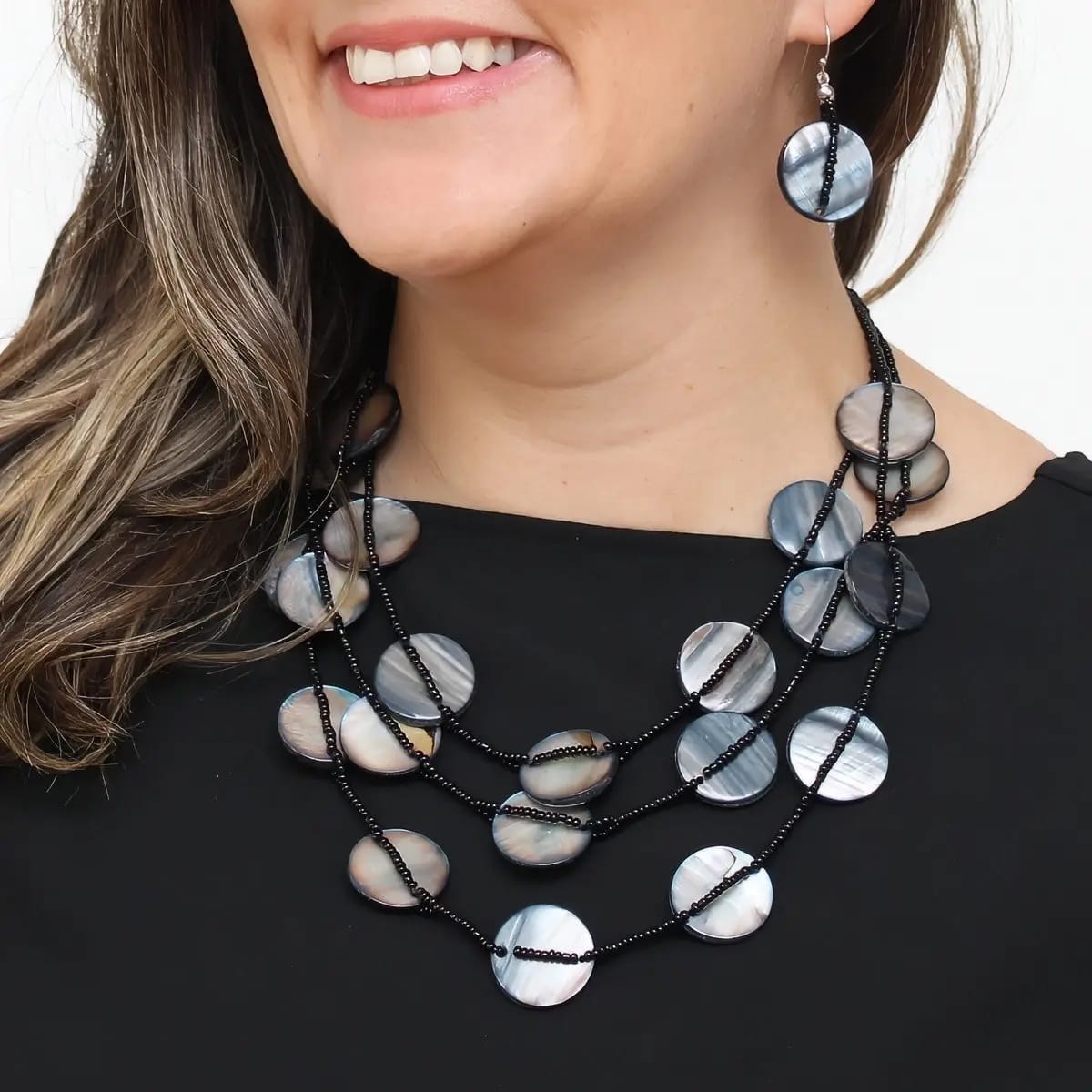 Sylca Designs Necklaces Sylca Black Sky Dream Bib Necklace Sylca Black Sky Dream Bib Necklace