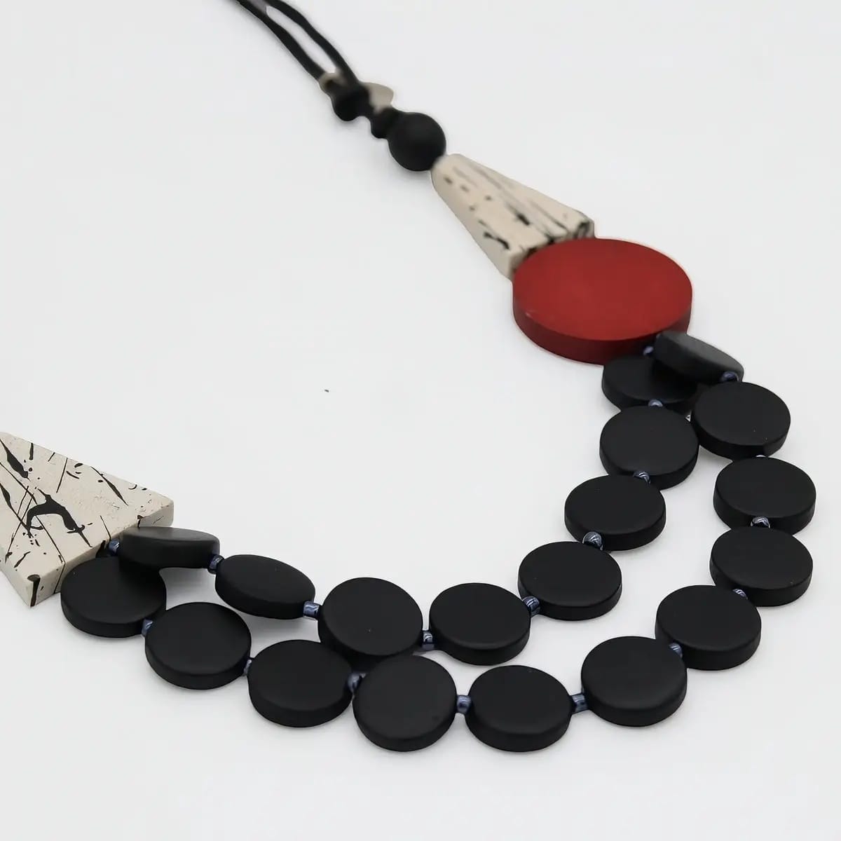 Sylca Designs Necklaces Sylca Black and Red Scarlett Multi-Strand Art Necklace Sylca Black and Red Scarlett Multi-Strand Art Necklace