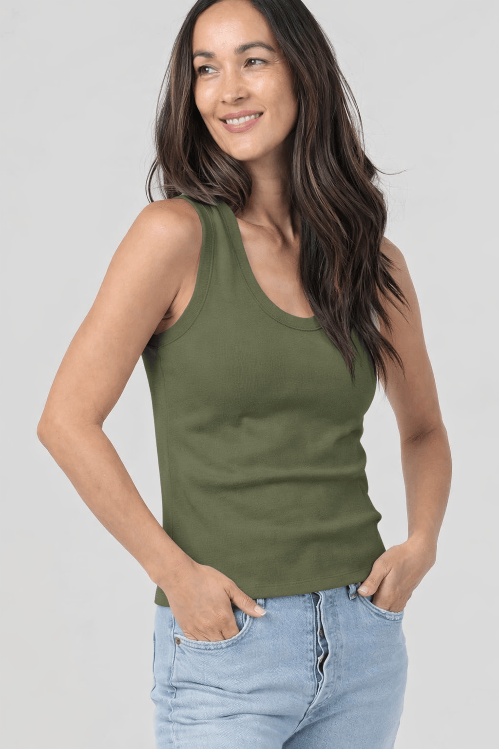 Lola P. Tanks Ribbed Scoop Neck Fitted Tank - Multiple Colors 18764254 Ribbed Scoop Neck Fitted Tank - Multiple Colors