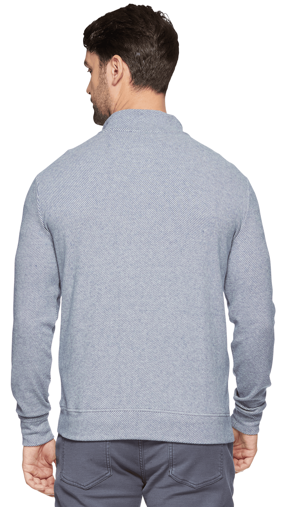 Flag & Anthem Men's Sweaters Flag & Anthem Hero Twill 1/4 Zip Mock Neck Pullover from the back