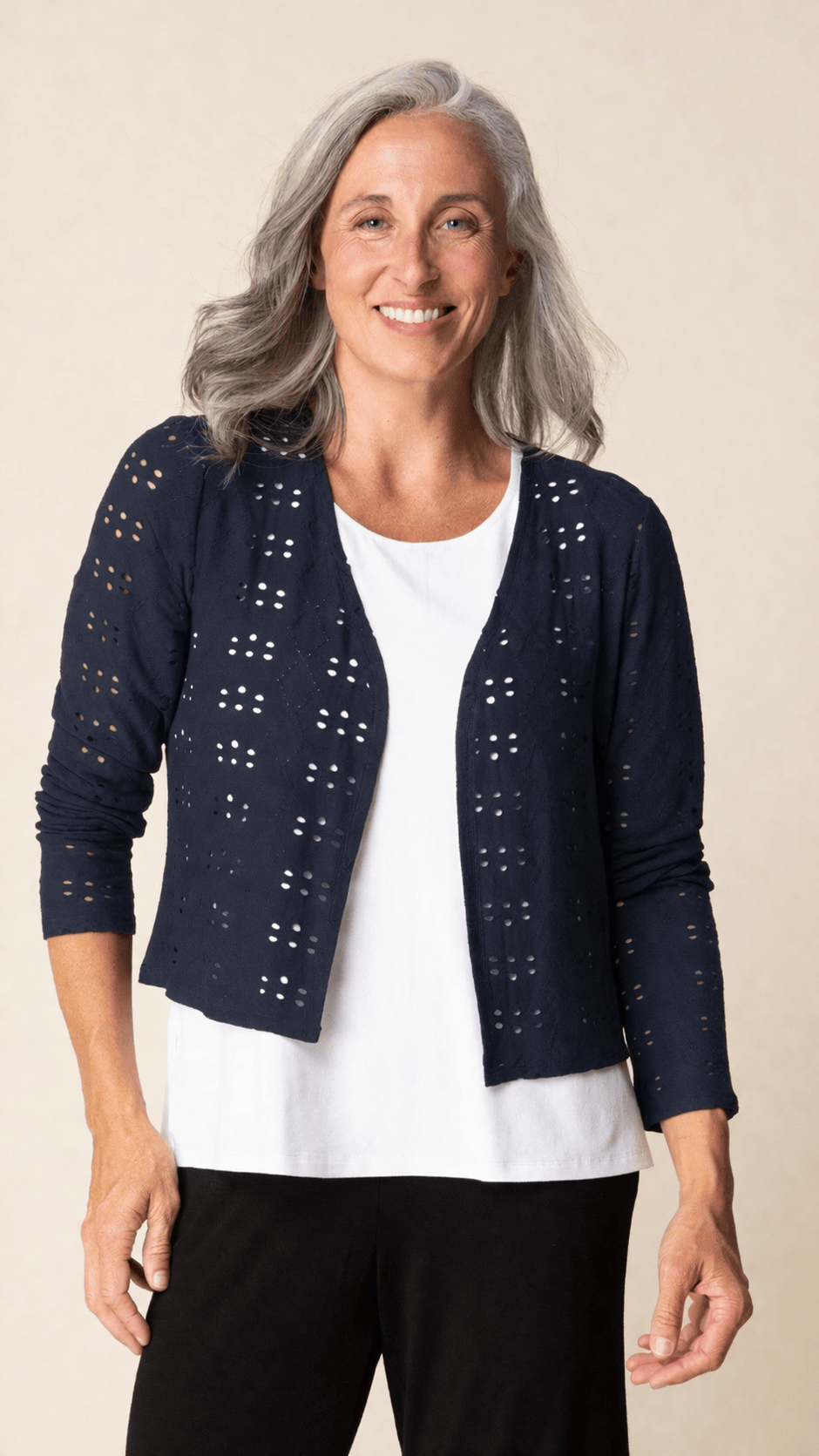 Habitat Cardigans Habitat Eyelet Blooms Open Front Jacket - Multiple Colors 57423070 Habitat Eyelet Blooms Open Front Jacket - Multiple Colors
