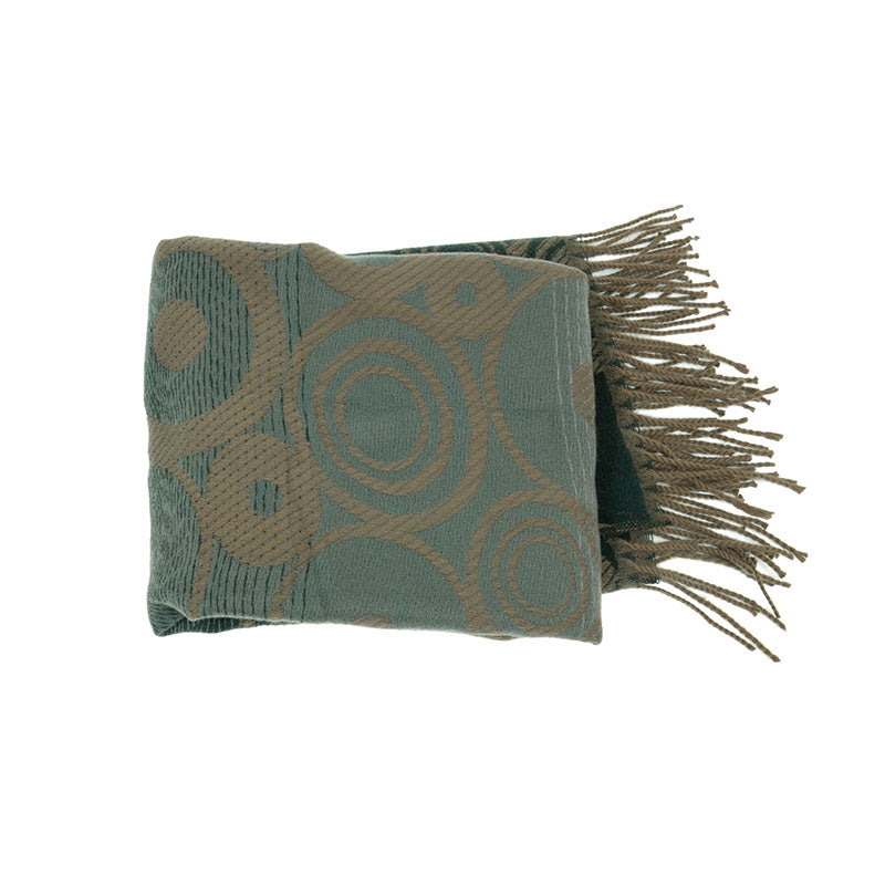 Joy Susan Dark Green Circles Scarf