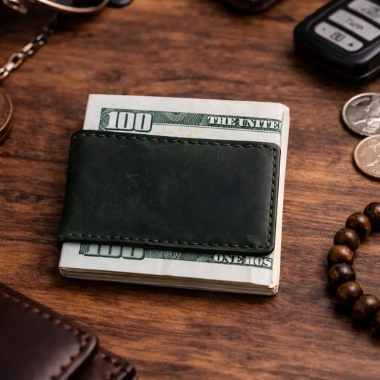 American Leather Goods Men's Accessories Genuine Full-Grain Leather Money Clip Wallet - Multiple Colors Genuine Full-Grain Leather Money Clip Wallet - Multiple Colors