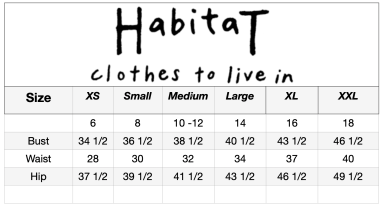 Habitat Waterfall Knit Angled Hem Tunic Size Chart