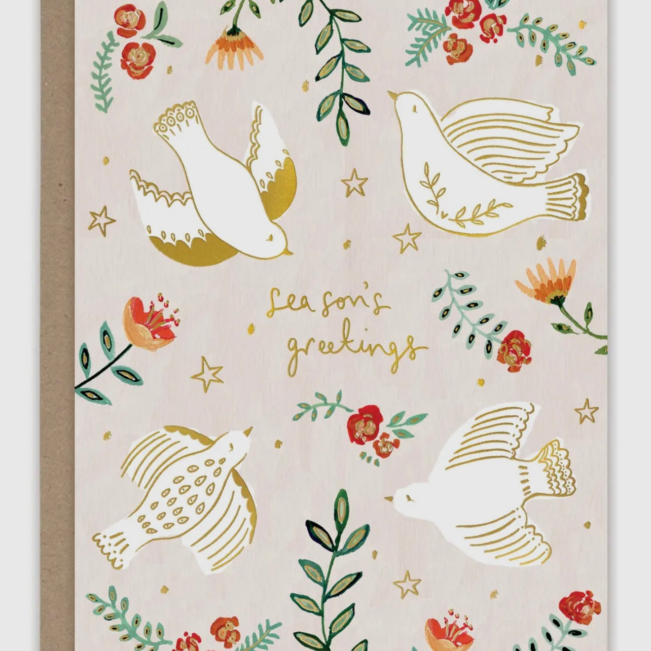 Doves Season's Greetings Holiday Greeting Card