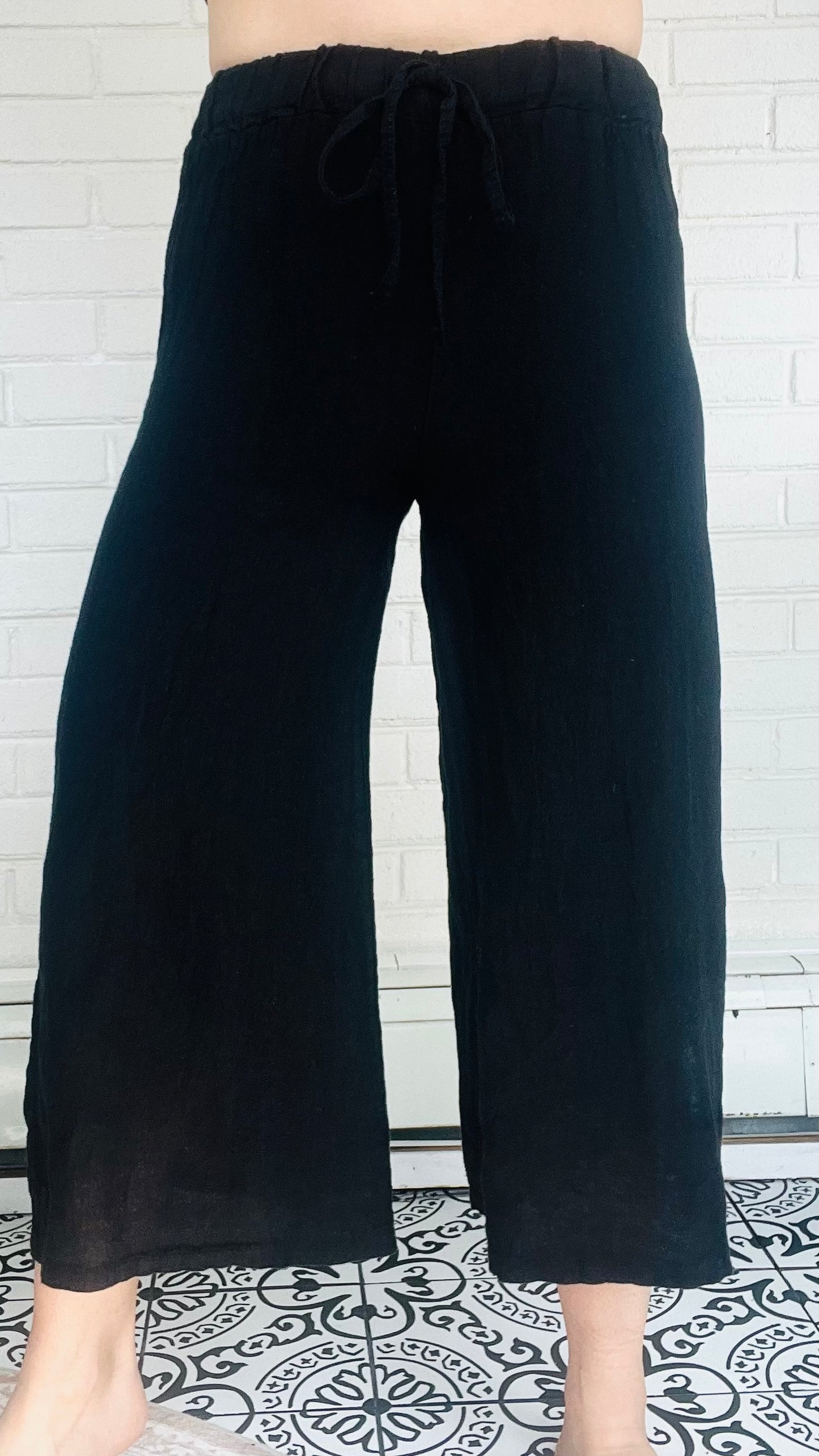 Tempo Paris Crop Linen Pant - Multiple Colors