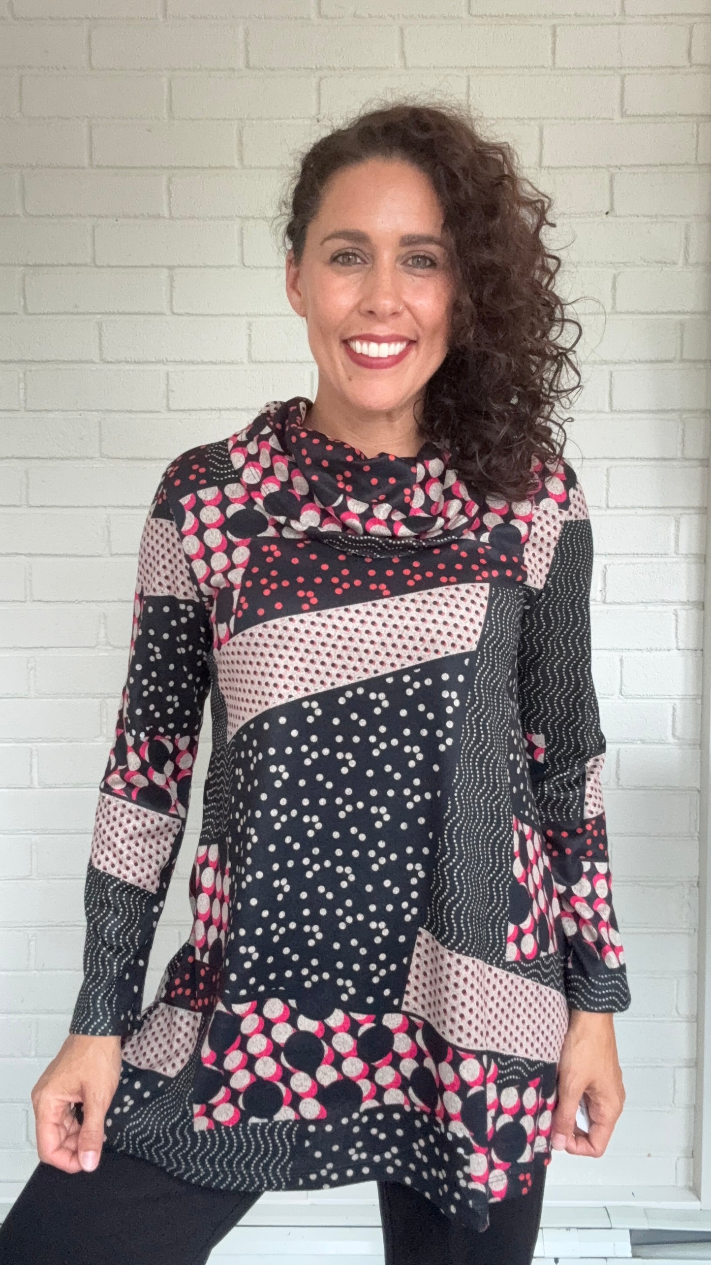 Jess & Jane French Brushed Cowl Neck Tunic