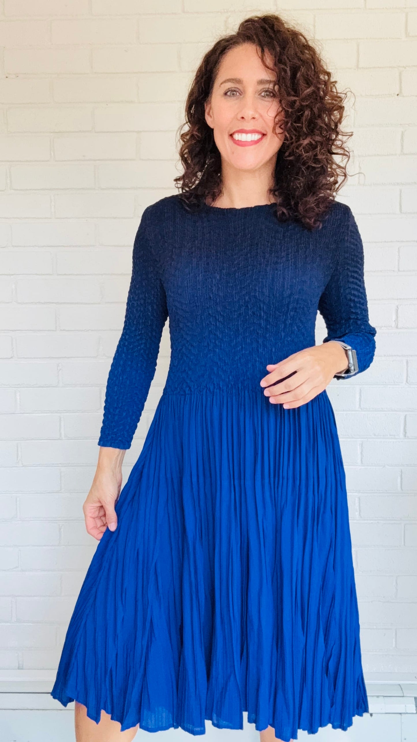 Vanite Dresses Vanite Ombre 3/4 Sleeve Dress - Multiple Colors 89706462 Vanite Ombre 3/4 Sleeve Dress - Multiple Colors