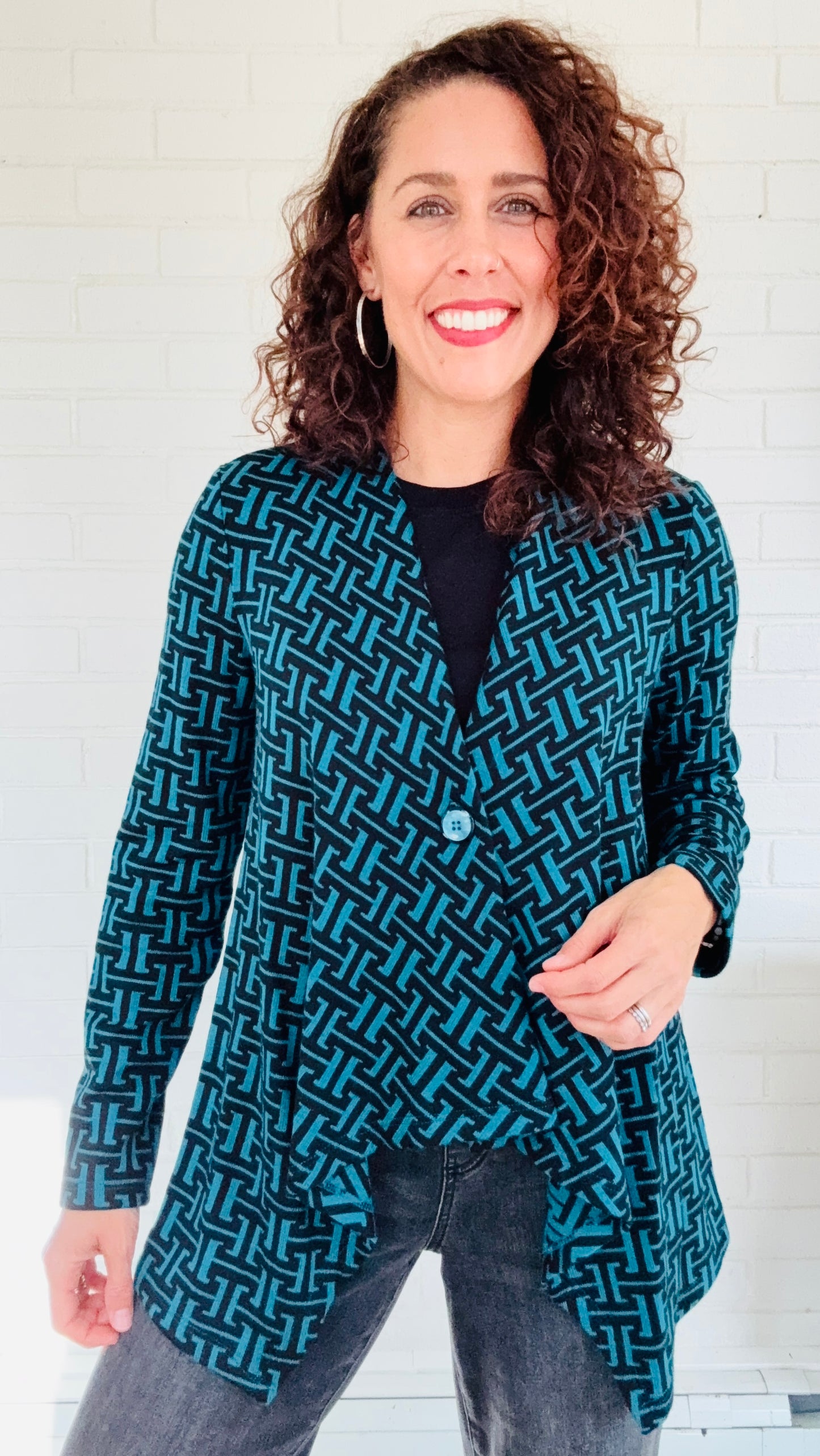 Pure Essence 1 Button Draped Jacket - Multiple Colors