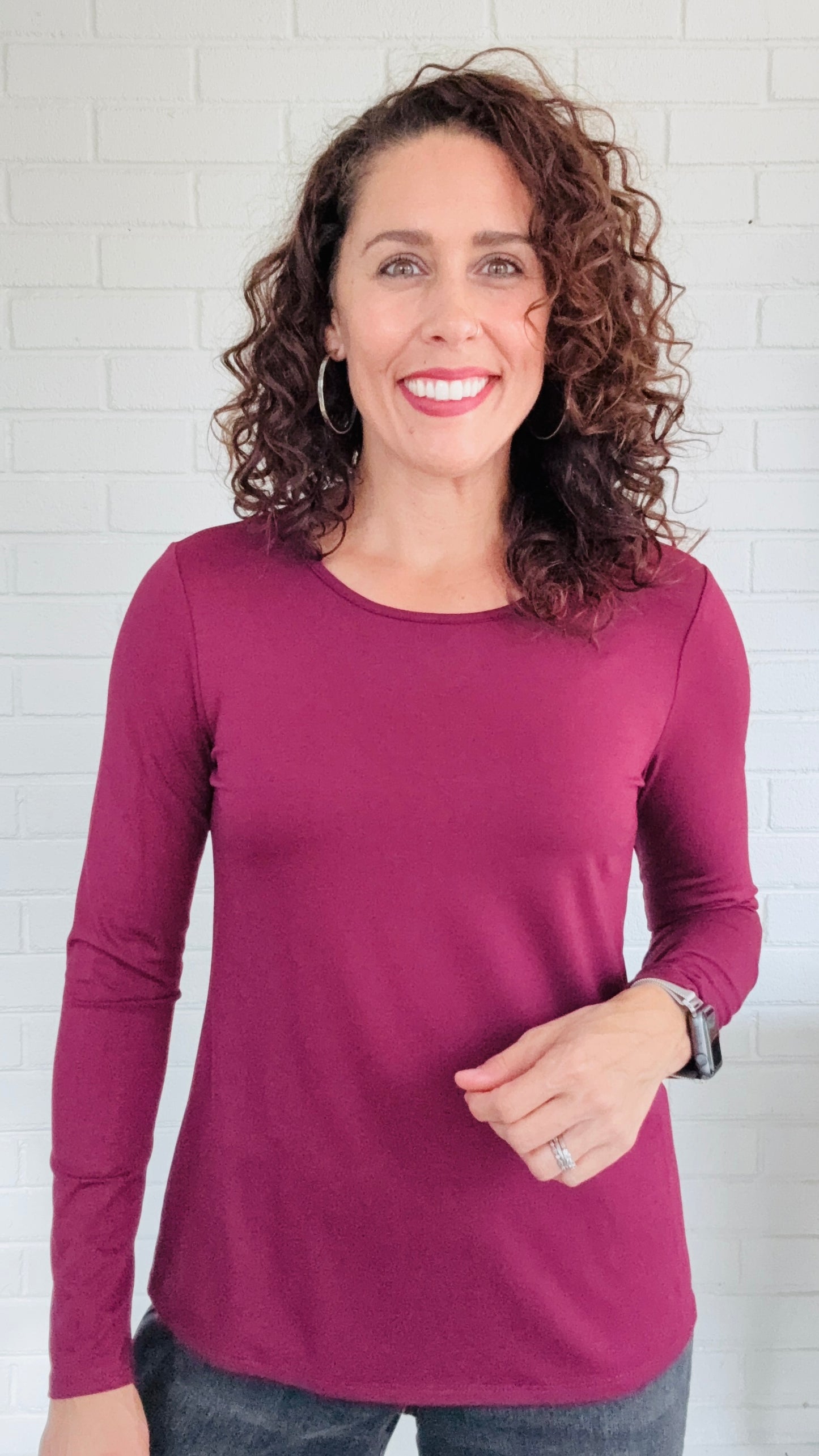 Pure Essence LS Layering Bamboo Tee - Multiple Colors