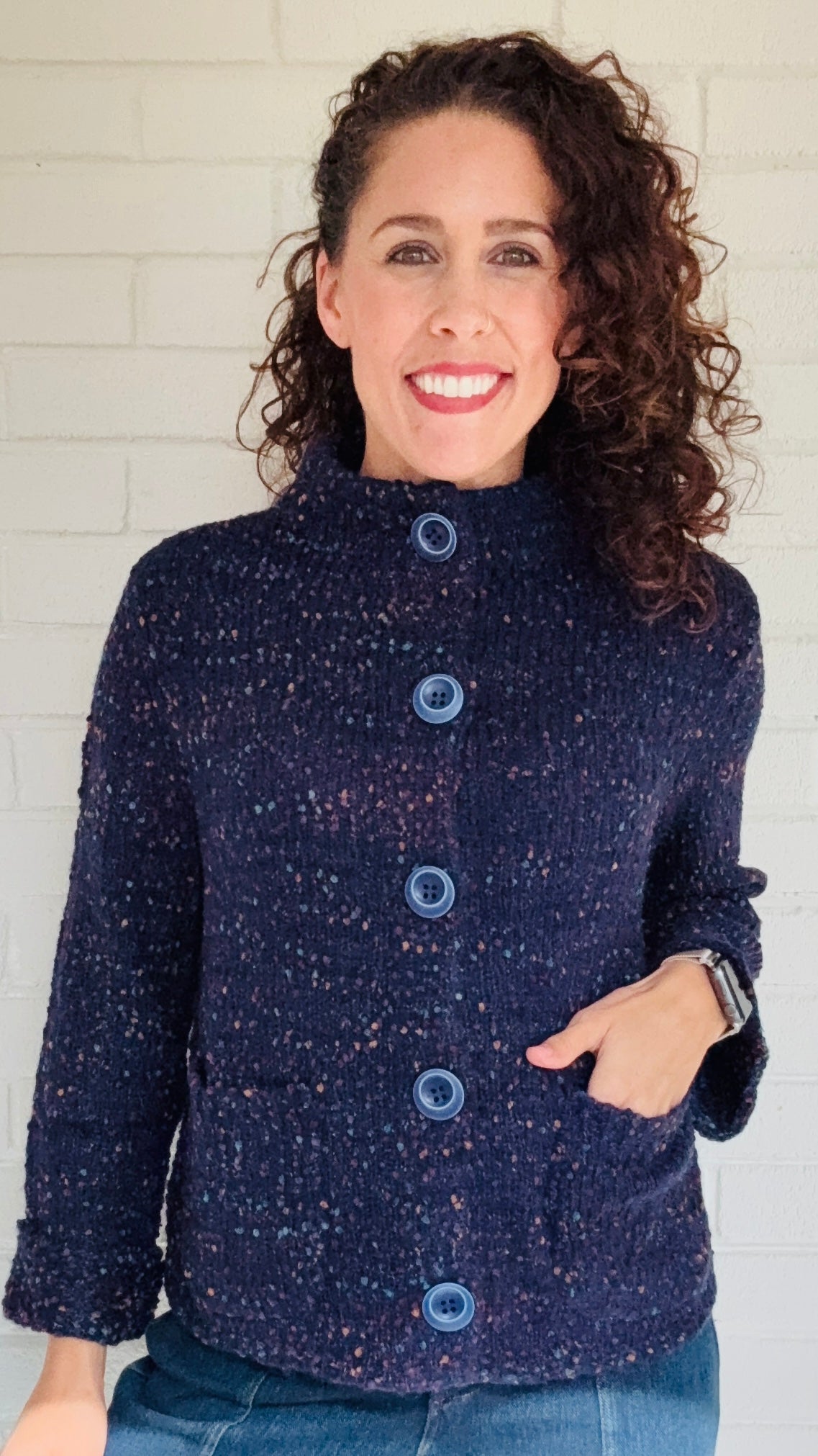 Habitat Confetti Funnel Neck Cardi - Multiple Colors