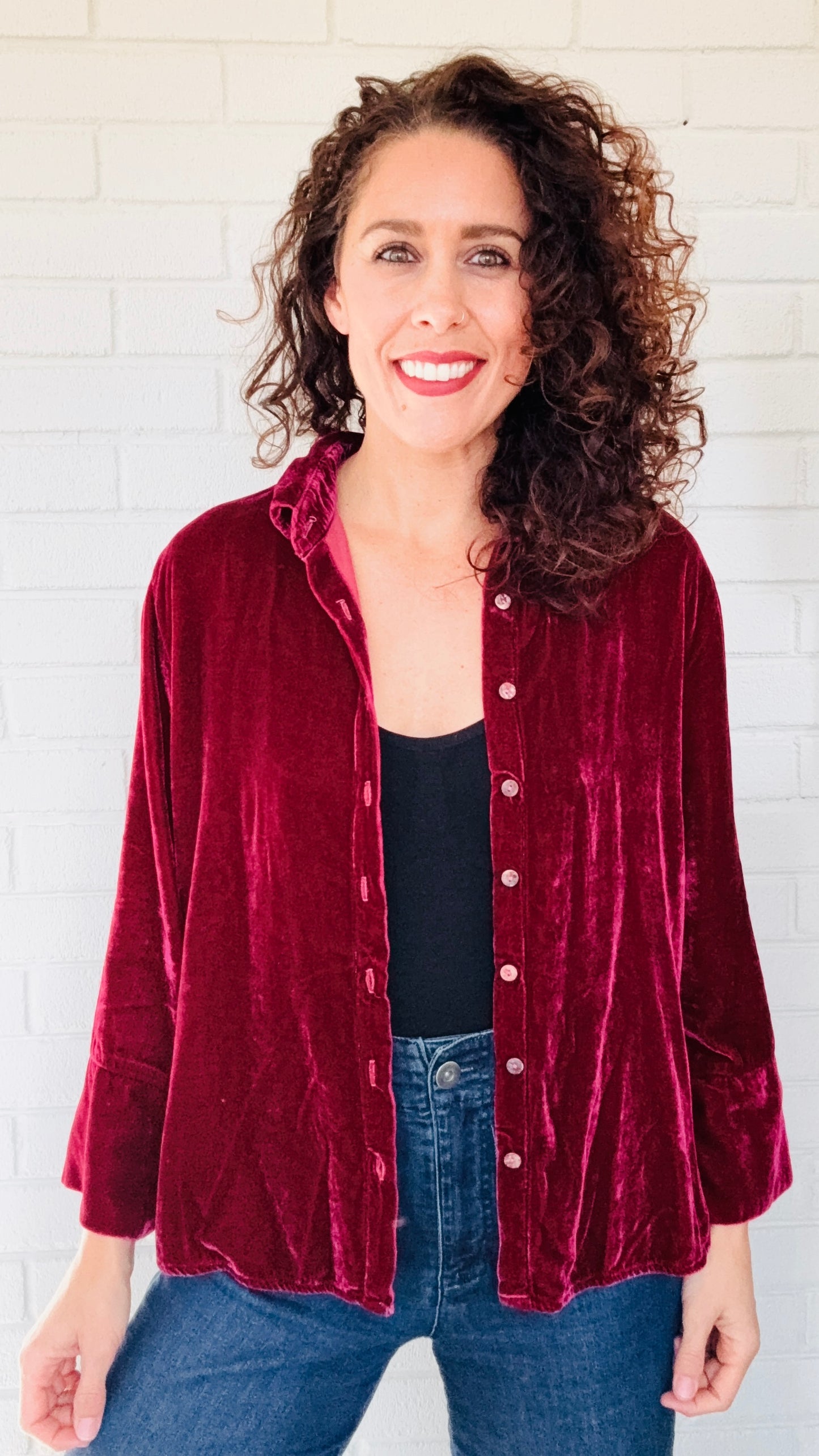 Cut Loose Silk Velvet Crop Easy Shirt - Multiple Colors