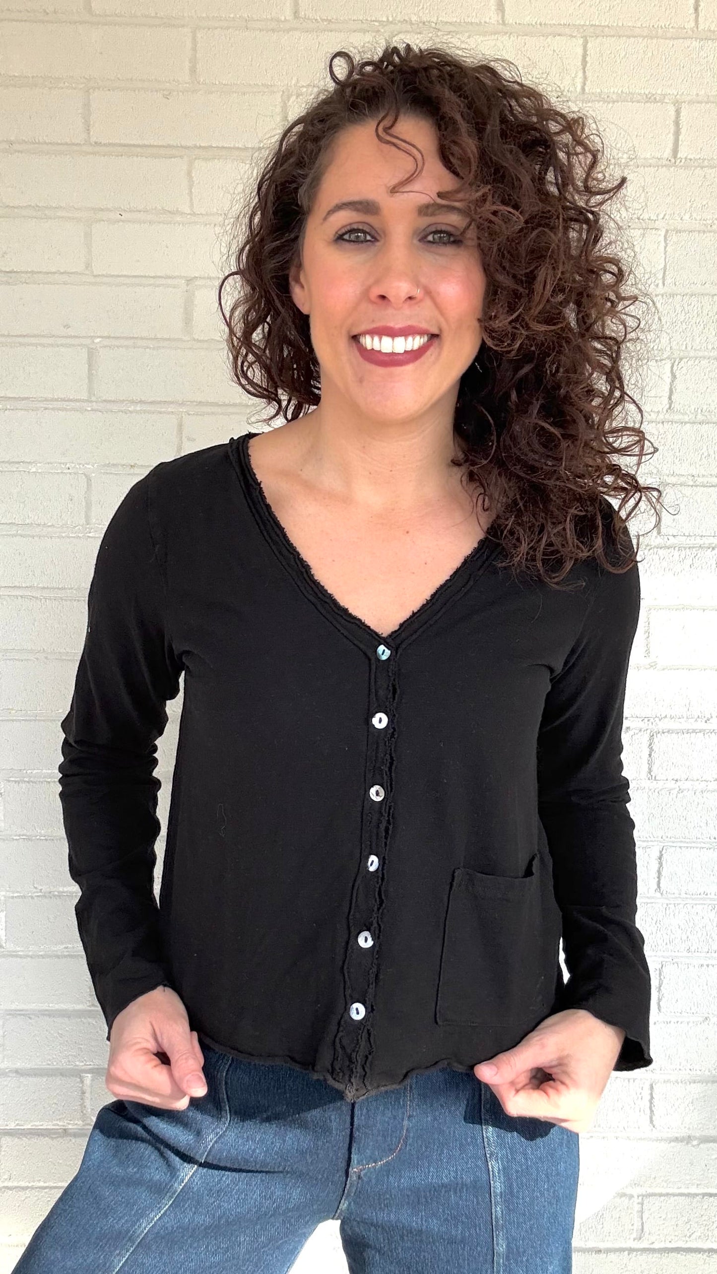 Cut Loose Cardigans Cut Loose Cotton/Linen Crop Pocket Cardigan - Multiple Colors 84564702 Cut Loose Cotton/Linen Crop Pocket Cardigan - Multiple Colors