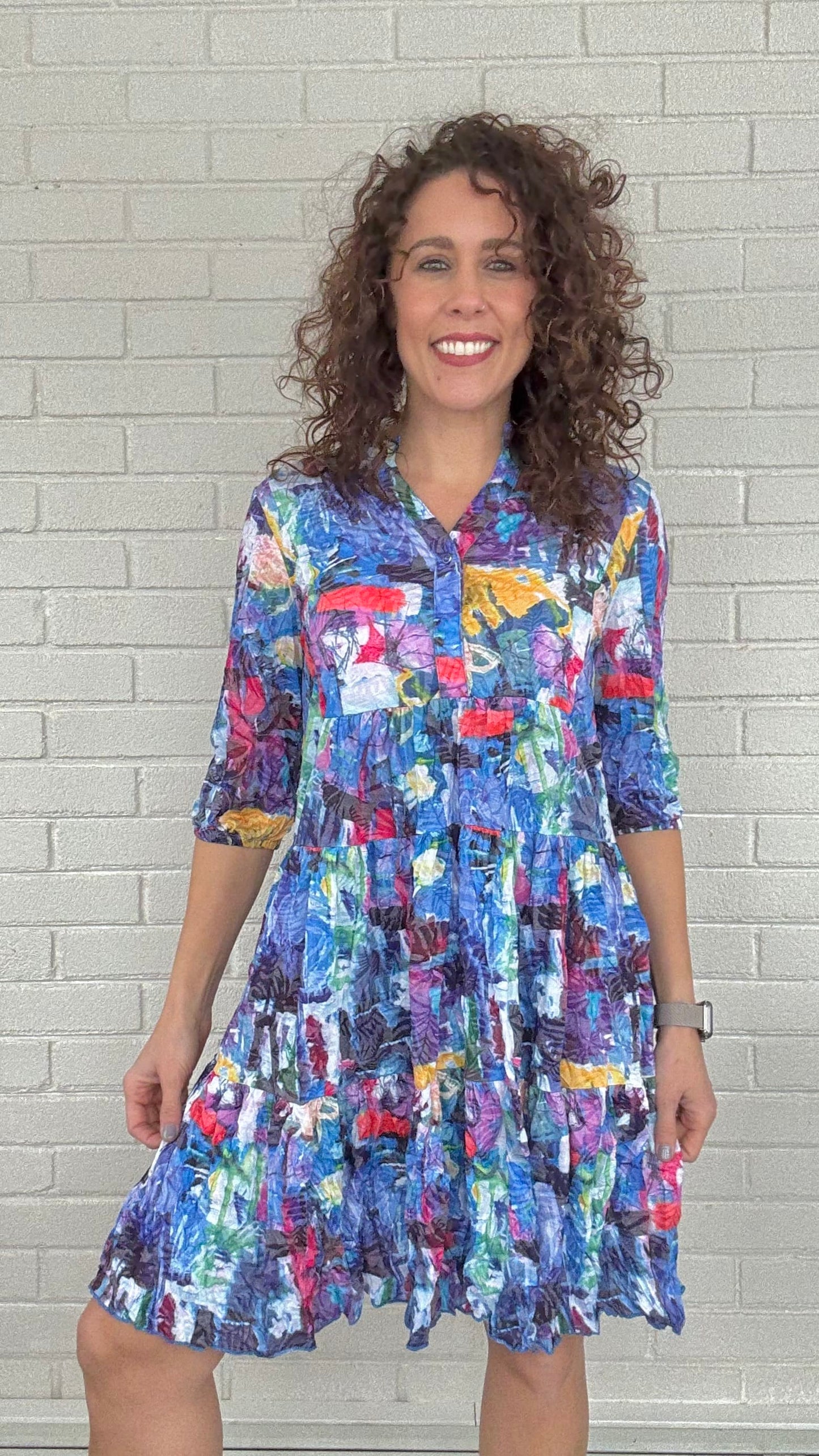 Shana Apparel Dresses Shana Apparel Crinkle Tiered Dress 99763934 Shana Apparel Crinkle Tiered Dress