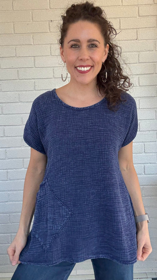Cotton Lani Tees Cotton Lani Cotton Gauze Mineral Wash Cap Sleeve Top - Multiple Colors 69003998 Cotton Lani Cotton Gauze Mineral Wash Cap Sleeve Top - Multiple Colors