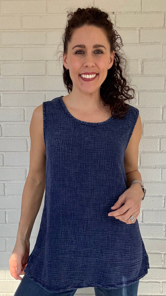 Cotton Lani Tanks Cotton Lani Mineral Wash Gauze Tank - Multiple Colors 51866334 Cotton Lani Mineral Wash Gauze Tank - Multiple Colors