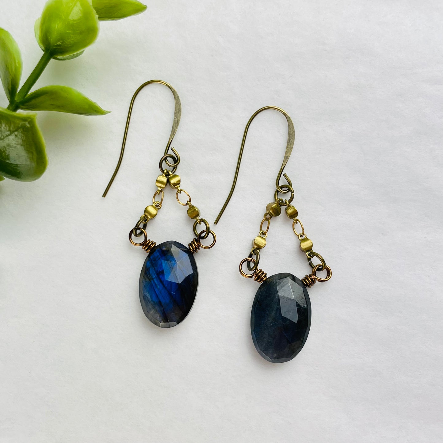 Lock & Key Suspended Briolette Gemstone Earring