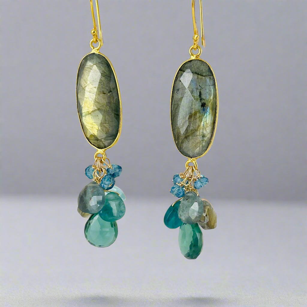 Alicia Van Fleteren Labradorite Oval Pendant Earrings