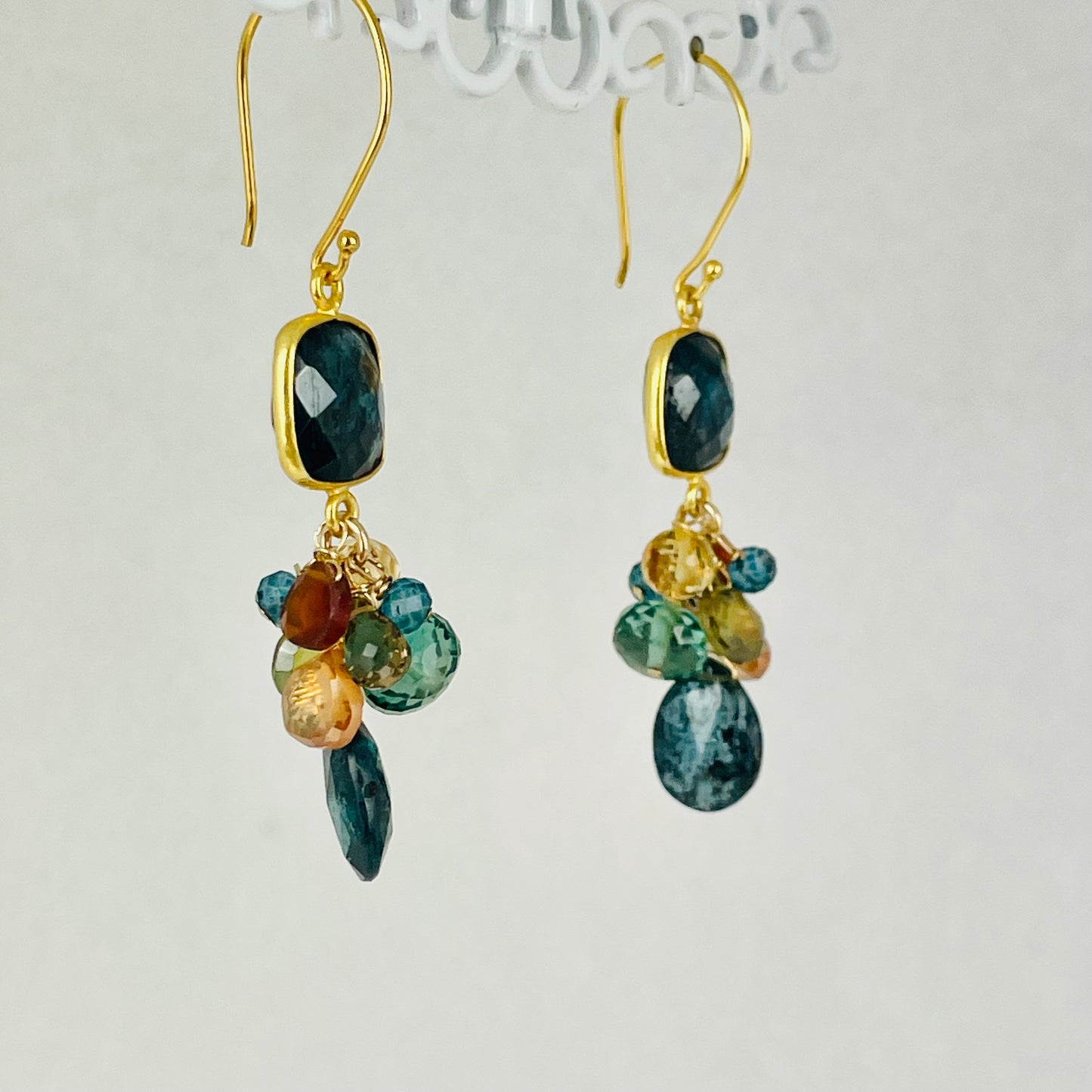 Alicia Van Fleteren Kyanite Link, Quartz, Garnet, Citrine & Zircon Earring