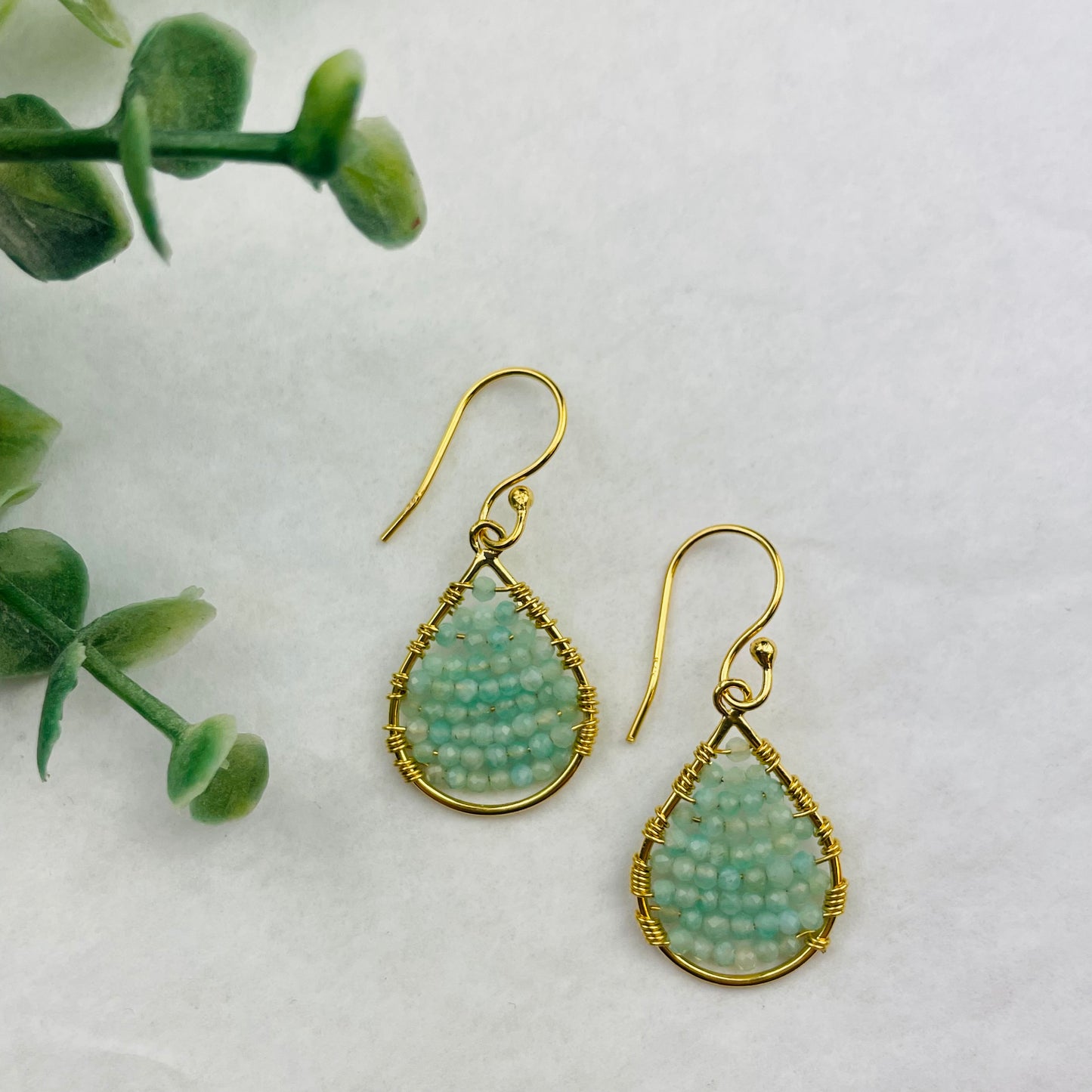 Treisi Jewelry Blue Chalcedony Teardrop Wishes Earrings