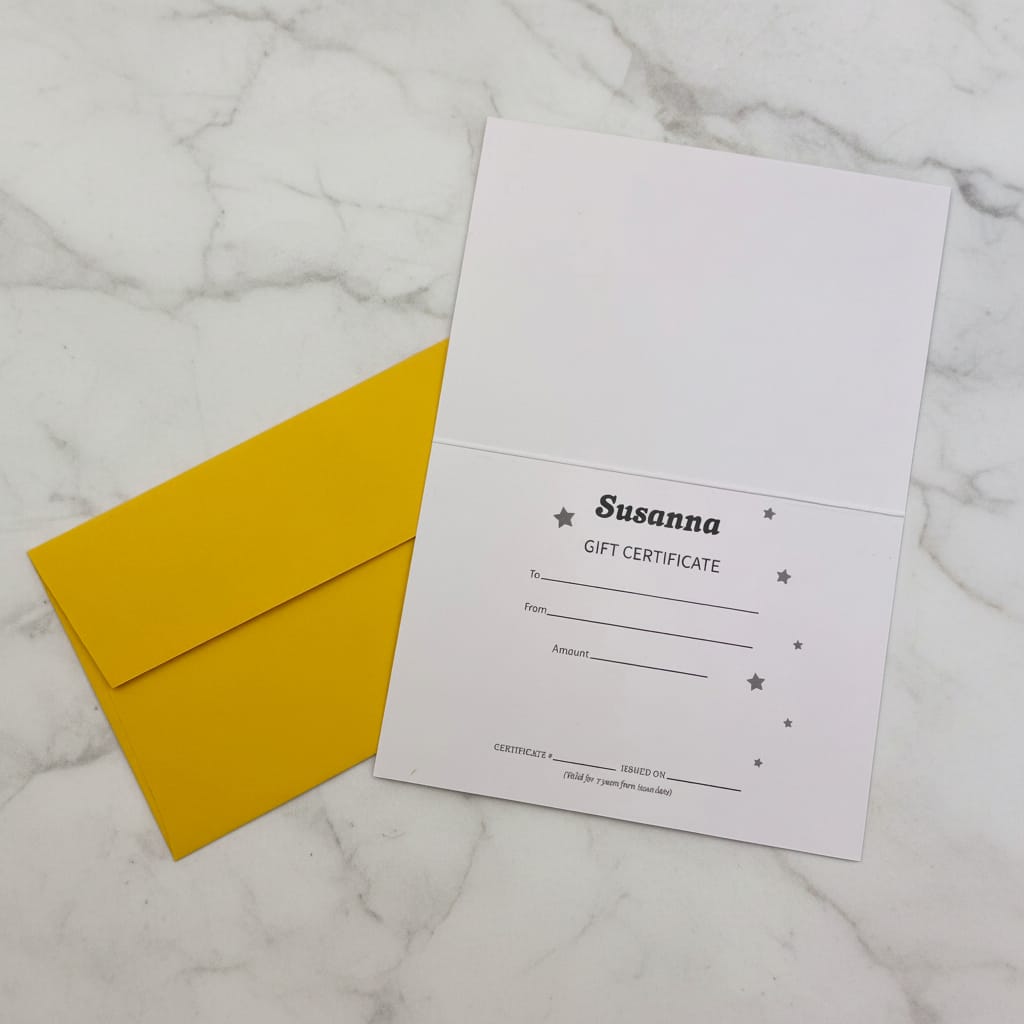 Susanna Gift Certificates Gift Certificate 68402910 Gift Certificate