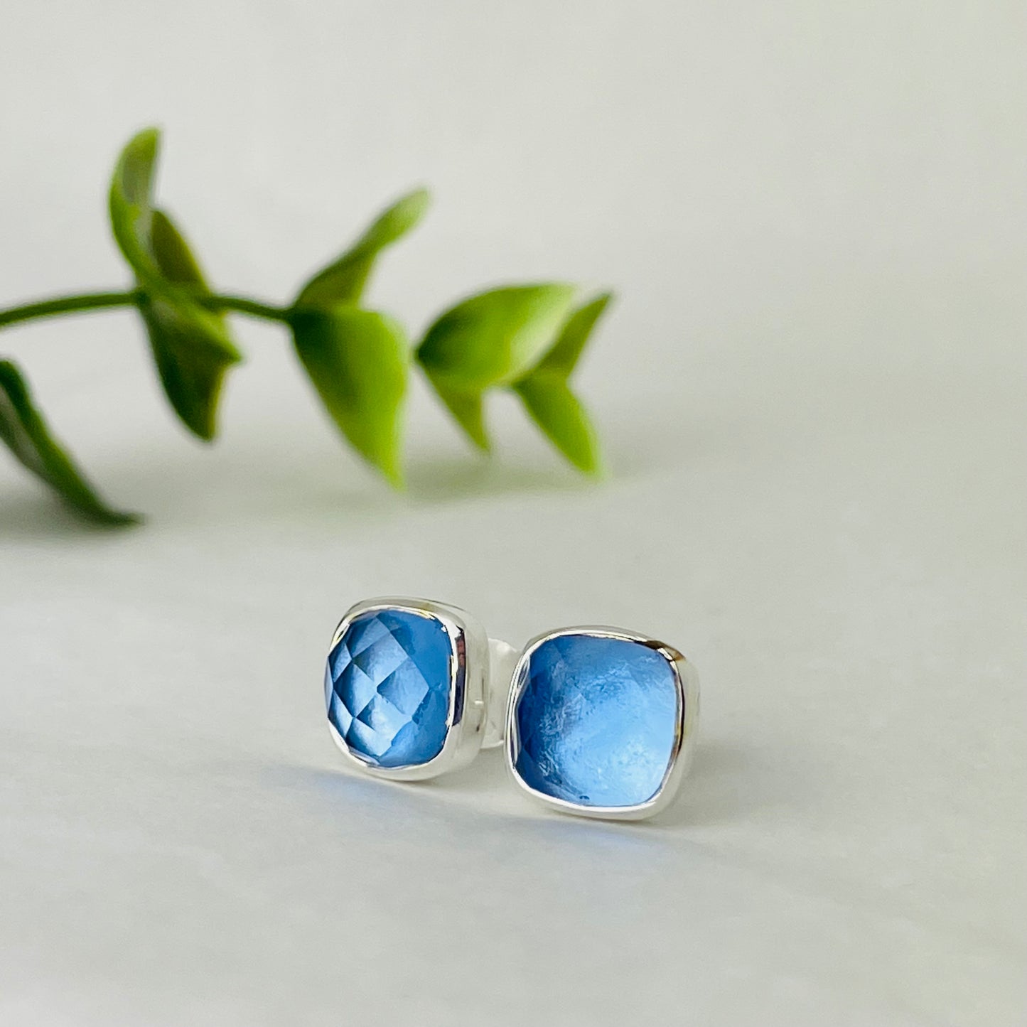Treisi Jewelry Cushion Stud Earrings - Multiple Stones