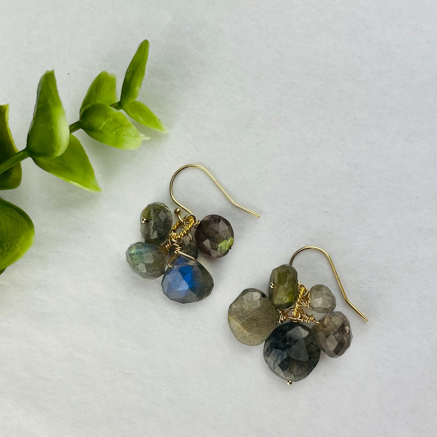 Treisi Jewelry 14k Gold Cluster Earrings - Multiple Colors
