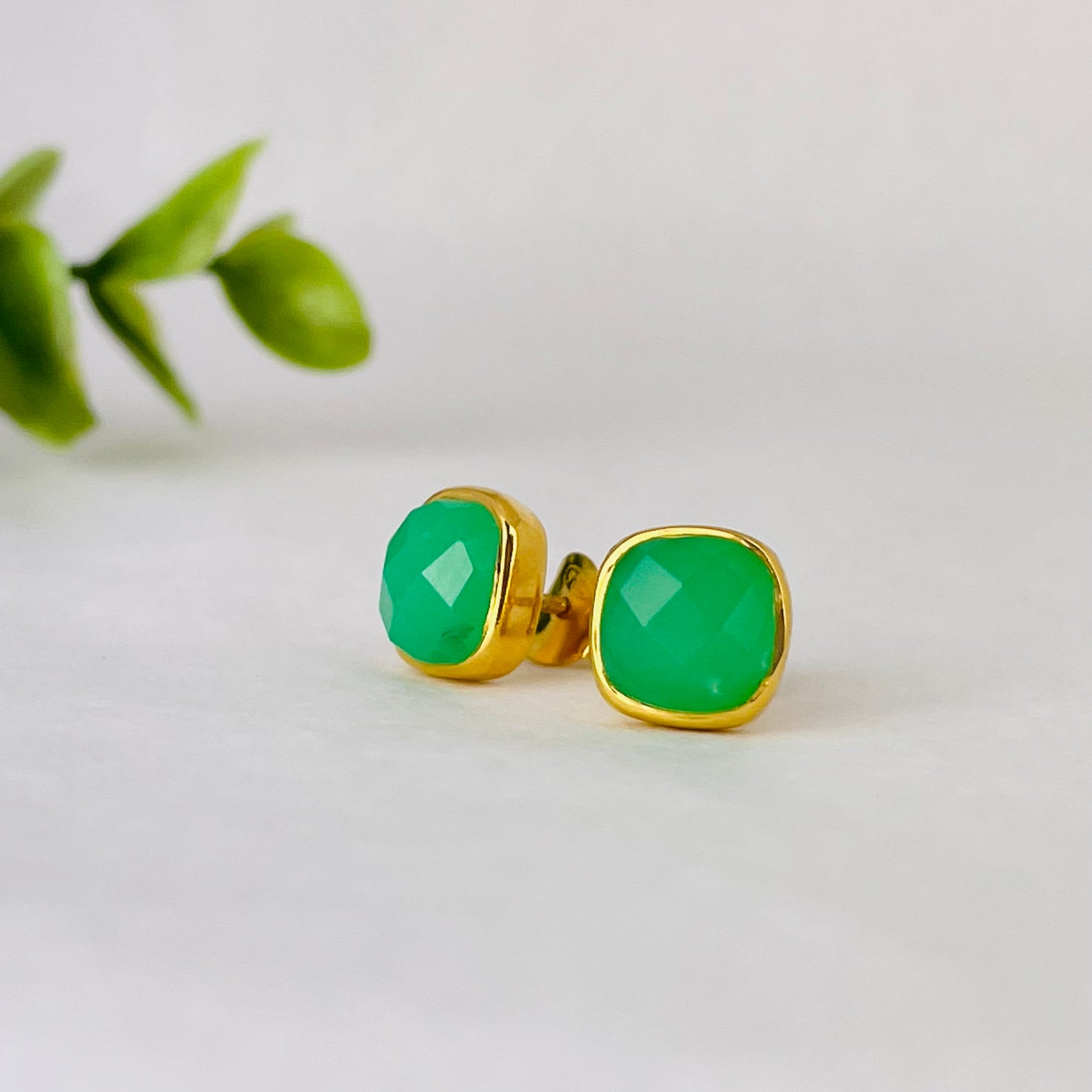 Treisi Jewelry Cushion Stud Earrings - Multiple Stones